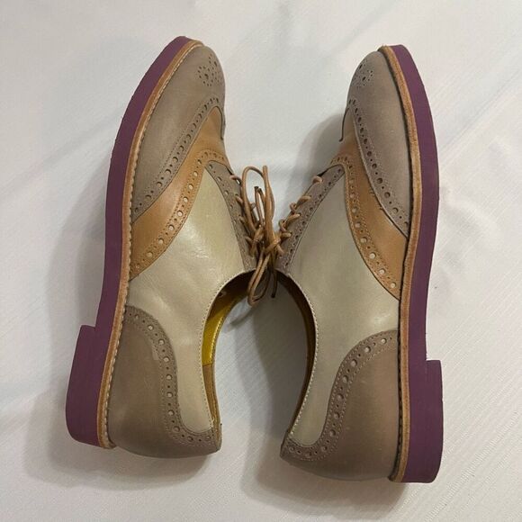 T&F Slack Shoemakers Oxford Shoes Size 38 1/2 US 8 - Picture 7 of 9